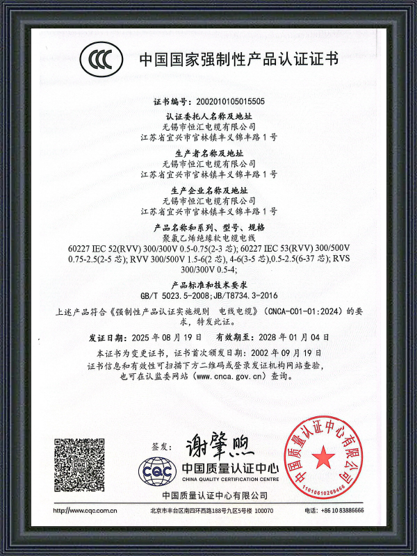 Sina coactum Product Certification (CCC)
